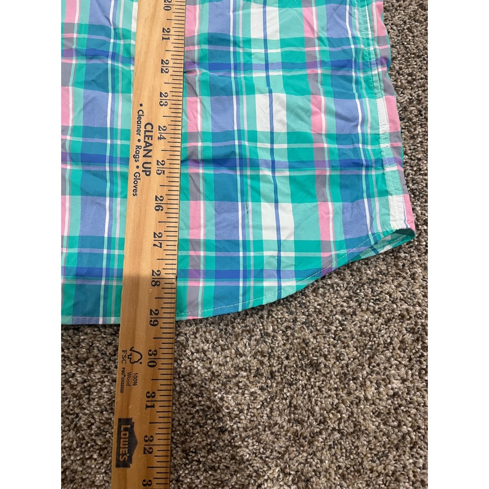 Vineyard Vines OTG Performance Plaid Button Down Shirt Mens Medium Green Blue - Picture 5 of 5